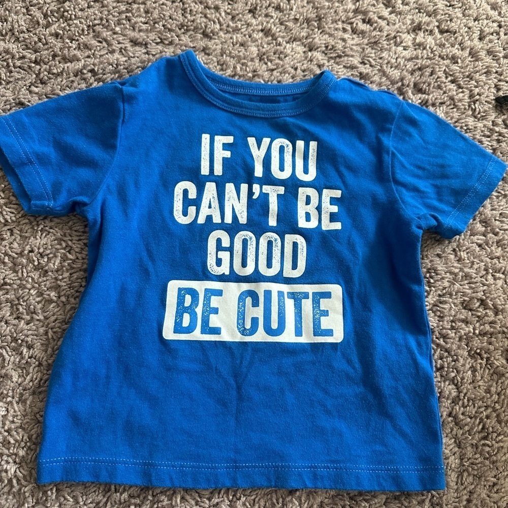 Baby And Toddler Boys Be Cute Graphic Tee - Blue.